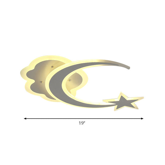 Contemporary Moon And Star Bedroom Ceiling Light