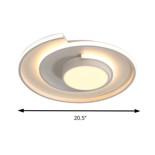 Modern Swirl Led Ceiling Lamp For Energy-Saving Study Room Lighting