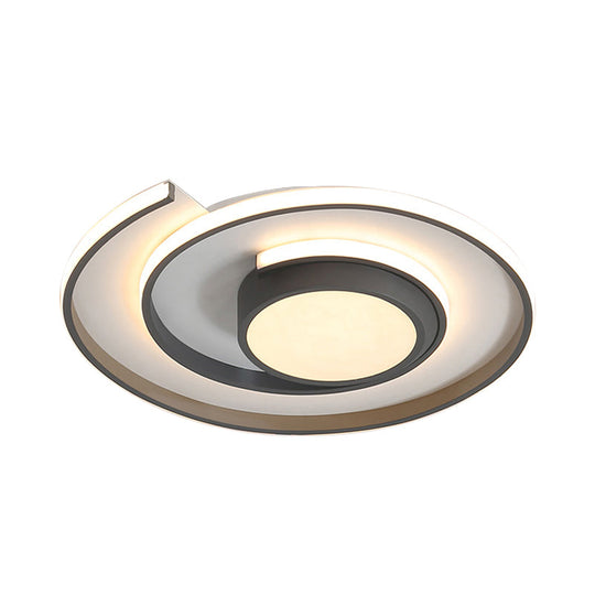 Modern Swirl Led Ceiling Lamp For Energy - Saving Study Room Lighting