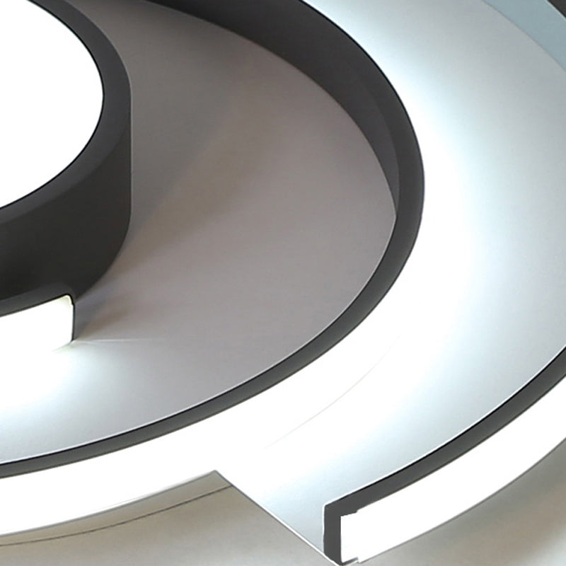 Modern Swirl Led Ceiling Lamp For Energy-Saving Study Room Lighting