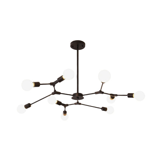 Adjustable Branch Pendant Lamp: Postmodern Metal Chandelier With 6/9 Lights In Black/Gold Ideal For