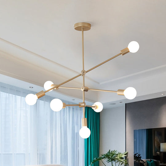 Postmodern Mobile Arm Metal Drop Lamp: 2/3-Tier Gold 4/5/7-Light Hanging Chandelier For Table