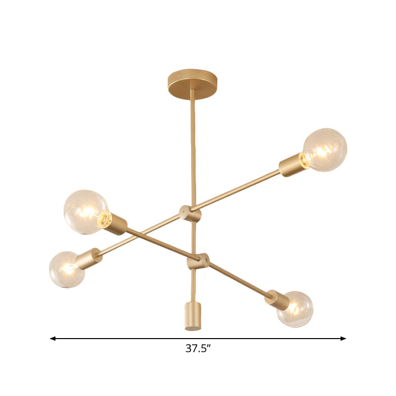 Postmodern Mobile Arm Metal Drop Lamp: 2/3-Tier Gold 4/5/7-Light Hanging Chandelier For Table