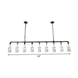 Frosted White Glass Island Lamp With Multiple Bulbs - Loft Style Black Wine Bottle Suspension For