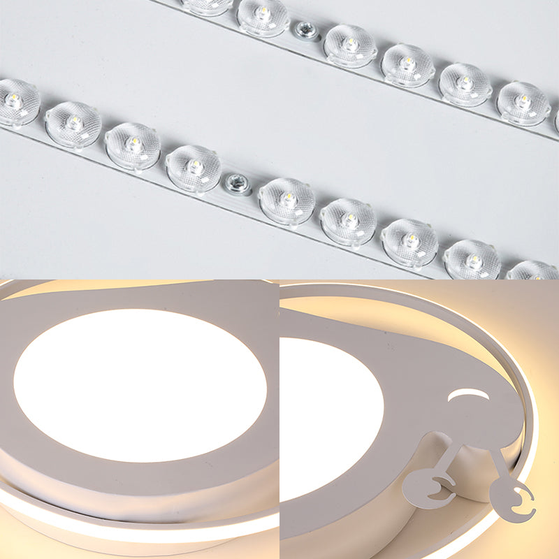 Metallic Snail Led Ceiling Lamp For Kindergarten With Acrylic Finish