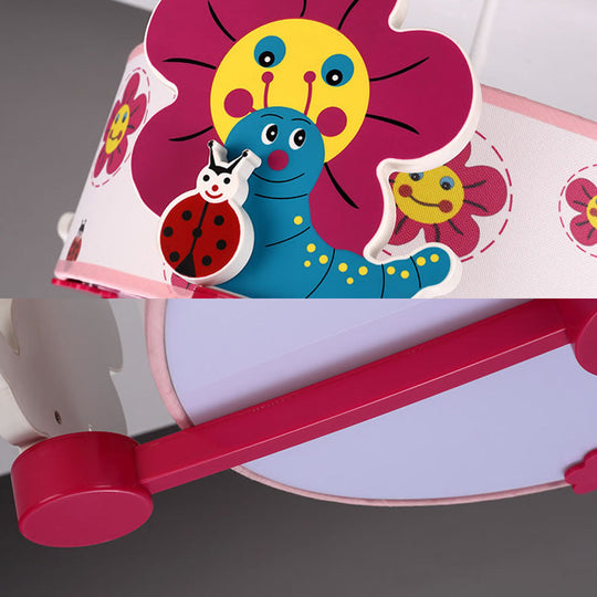 Charming 3 - Light Pink Fabric Ceiling Light For Girls’ Bedroom