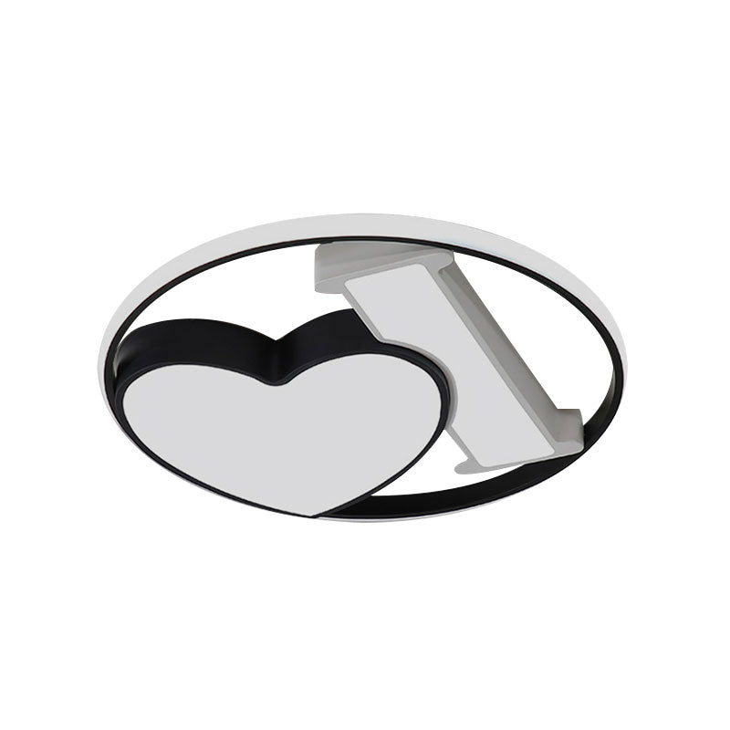 Heart - Shaped Bedroom Flush Mount Ceiling Light Fixture - Art Deco Acrylic Design