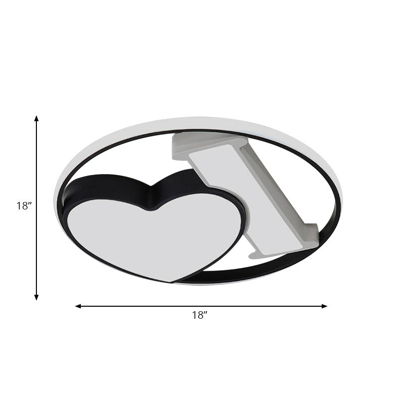 Heart-Shaped Bedroom Flush Mount Ceiling Light Fixture - Art Deco Acrylic Design