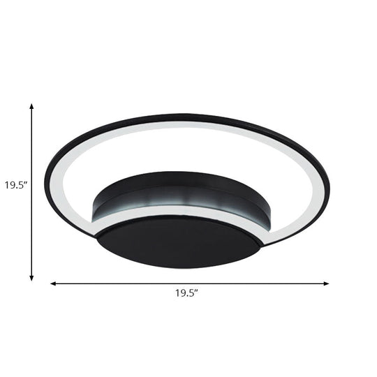 Contemporary Round Acrylic Flush Mount Ceiling Light For Living Room Décor