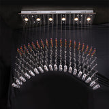 Satin Nickel Crystal Flush Mount Lighting - Perfect For Dining Room