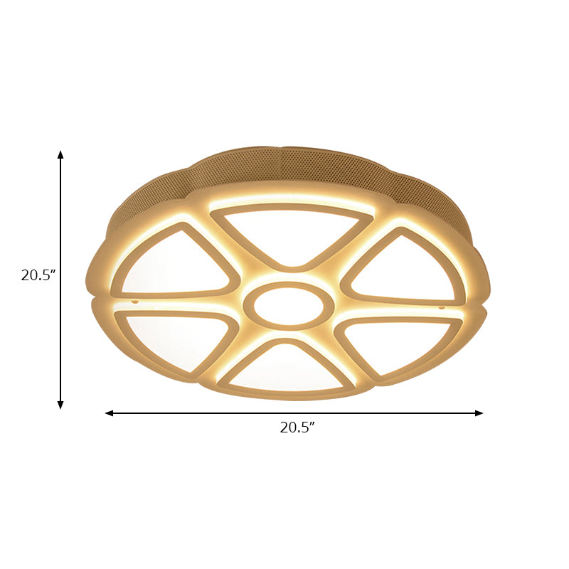 Nordic Led Flush Mount Ceiling Light For Bedroom - White Acrylic Finish