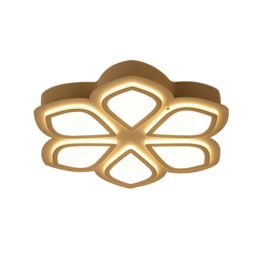 Nordic Led Flush Mount Ceiling Light For Bedroom - White Acrylic Finish