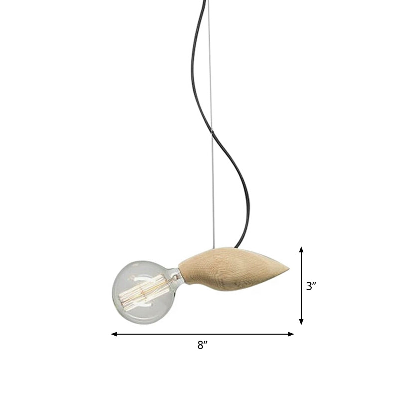 Modern Orb Bamboo Pendant Light - 1-Light Beige Suspended Fixture For Dining Table