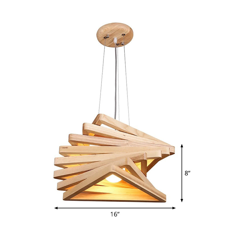 Modern Orb Bamboo Pendant Light - 1-Light Beige Suspended Fixture For Dining Table