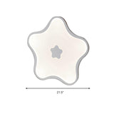 Contemporary Led Flush Mount Ceiling Lamp For Study Room - White Star Acrylic Light