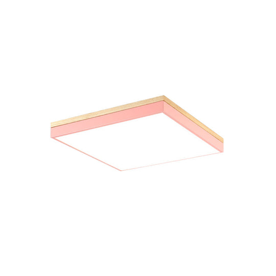 Acrylic Led Ceiling Light For Baby Room & Hallway - Macaron Loft Square Flush Lamp