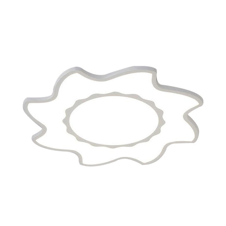 Blazing Sun Cartoon Acrylic Led Ceiling Lamp - White Flush Light For Nursing Room