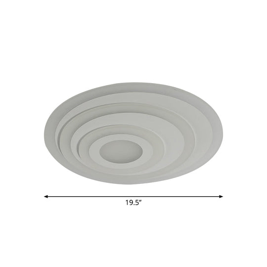 Simple White Led Flush Ceiling Light - 19.5/31.5/39 Wide Warm/White