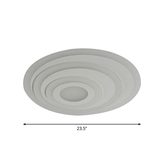 Simple White Led Flush Ceiling Light - 19.5’/31.5’/39’ Wide Warm/White