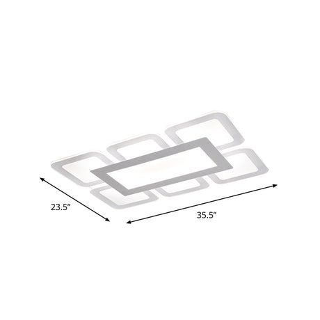 Modern Acrylic Led Flushmount Light In White - Available Various Sizes