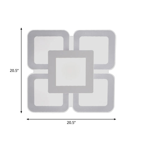 Modern Acrylic Led Flushmount Light In White - Available Various Sizes