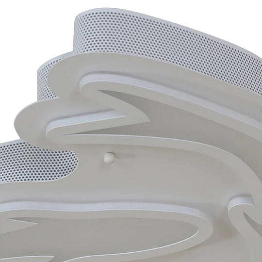 Nordic Dolphin Ceiling Lights For Kid’s Bedroom - Acrylic Flush Mount In White