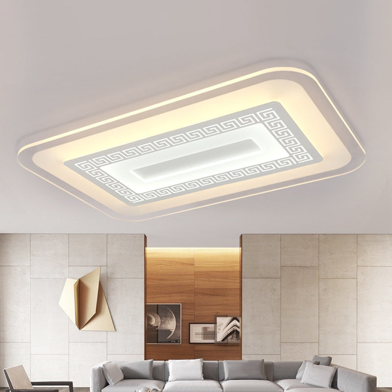 Modern Ultra-Thin Led Flush Mount Ceiling Light With Acrylic Shade Ideal For Small Or Large Living