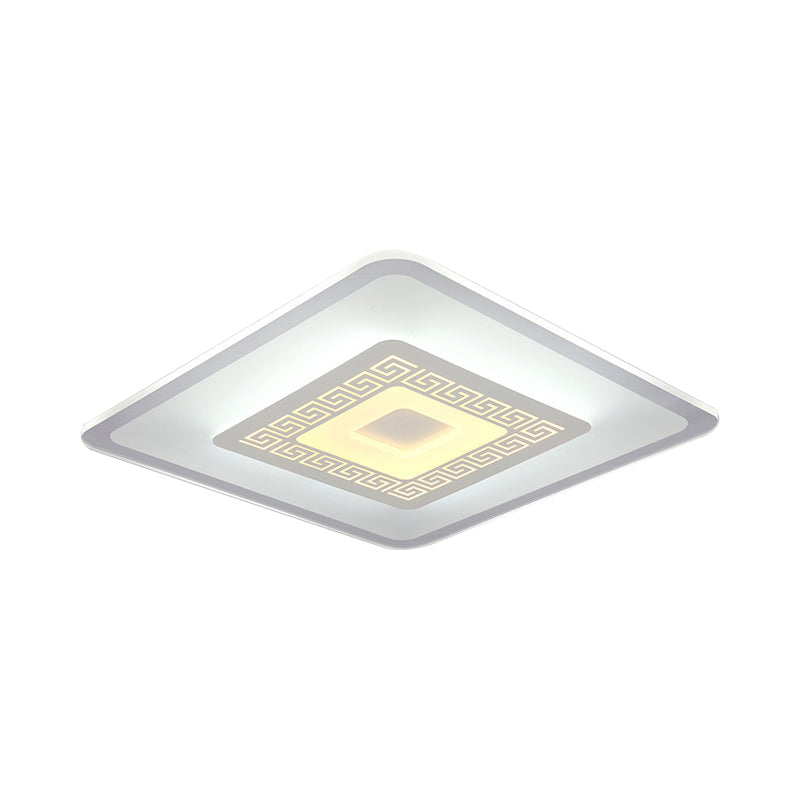 Modern Ultra-Thin Led Flush Mount Ceiling Light With Acrylic Shade Ideal For Small Or Large Living