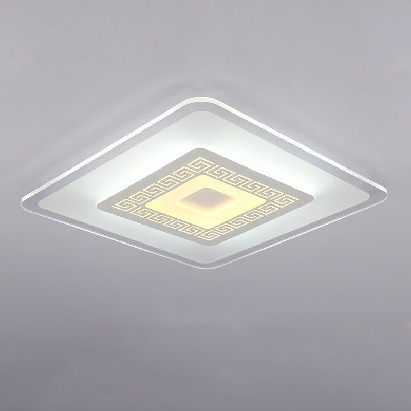 Modern Ultra-Thin Led Flush Mount Ceiling Light With Acrylic Shade Ideal For Small Or Large Living