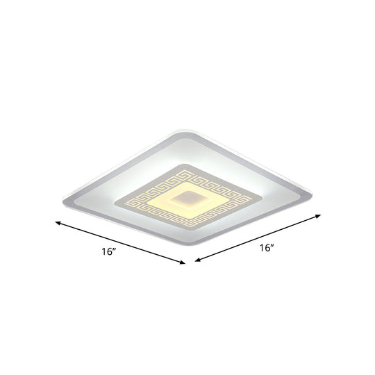 Modern Ultra-Thin Led Flush Mount Ceiling Light With Acrylic Shade – Ideal For Small Or Large