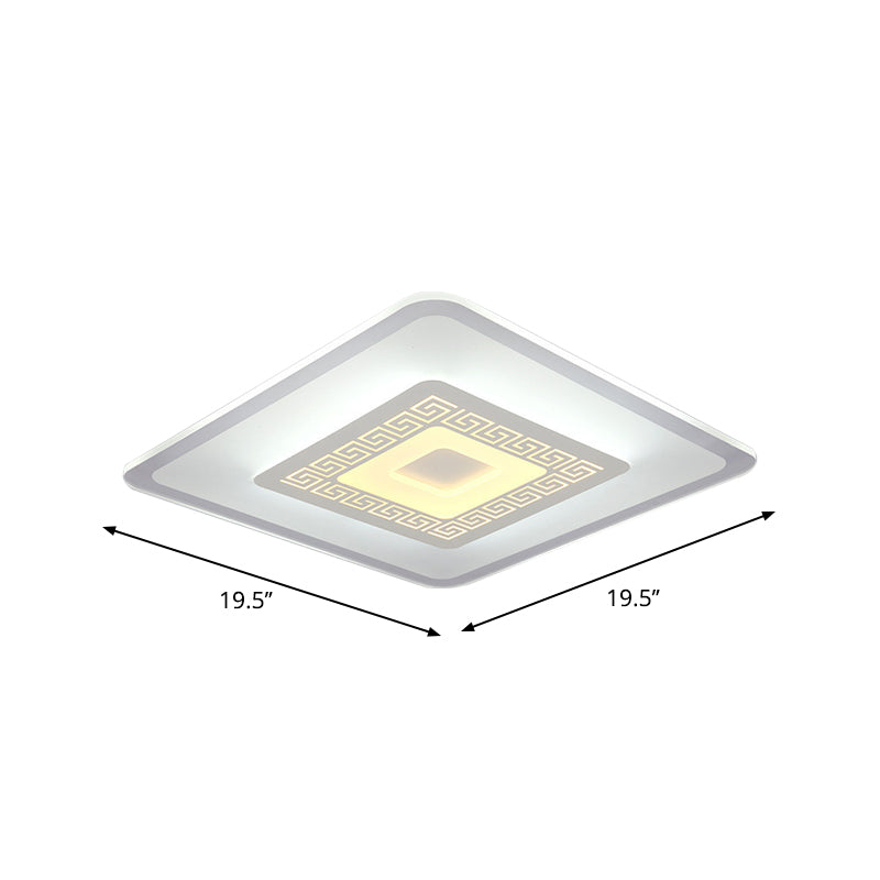 Modern Ultra-Thin Led Flush Mount Ceiling Light With Acrylic Shade Ideal For Small Or Large Living