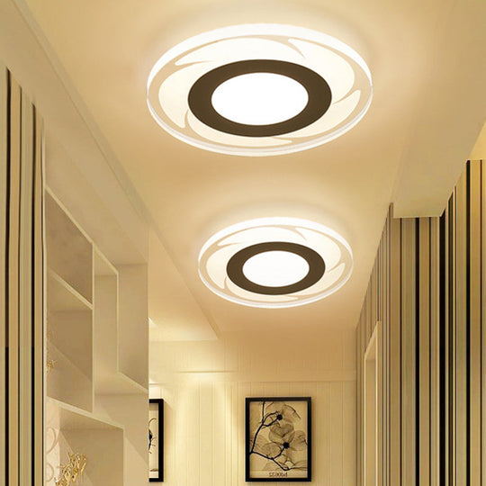 Sleek Led Ceiling Light With Acrylic Shade For Narrow Spaces White / A