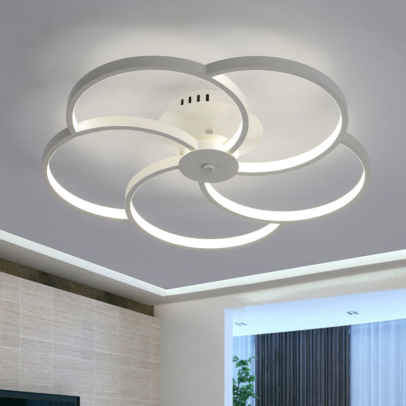 Modern Flushmount Floweret Led Ceiling Light Fixture 18’/21.5’/32’ Metal Design In Warm/White