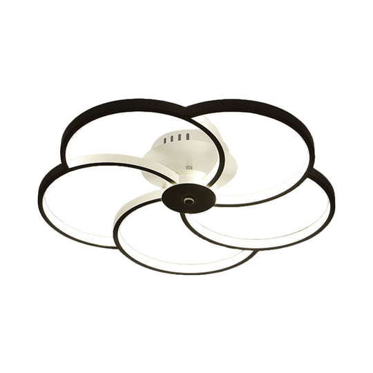 Modern Flushmount Floweret Led Ceiling Light Fixture 18’/21.5’/32’ Metal Design In Warm/White