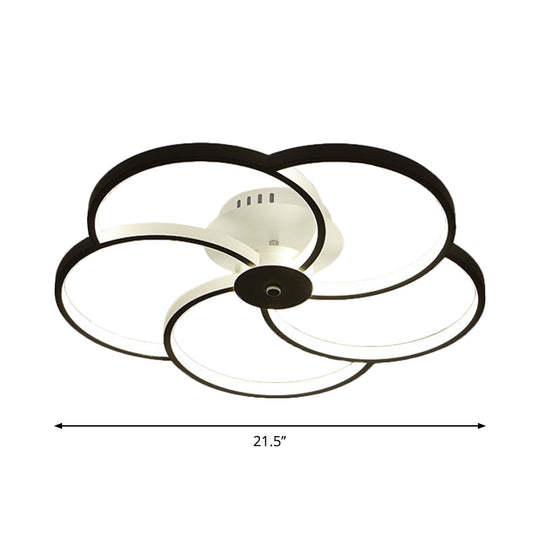Modern Flushmount Floweret Led Ceiling Light Fixture 18’/21.5’/32’ Metal Design In Warm/White