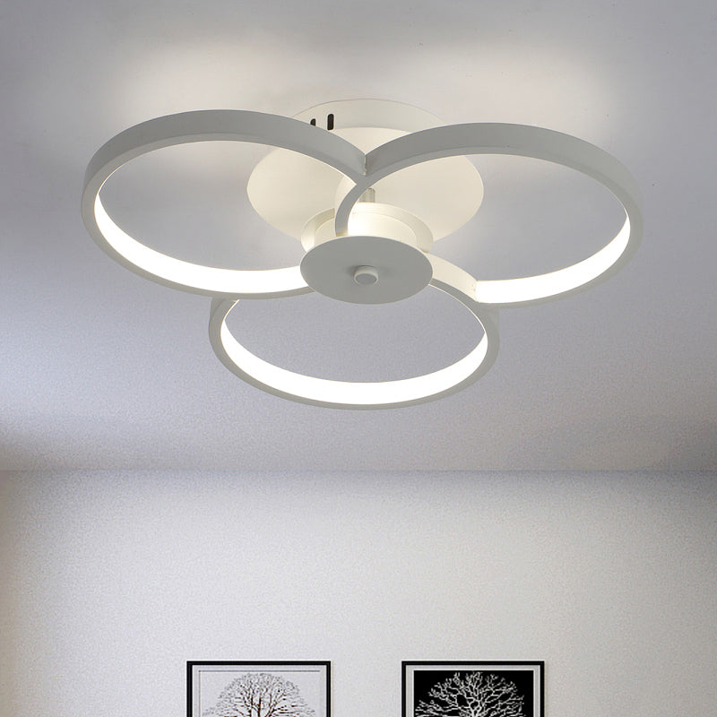 Modern Flushmount Floweret Led Ceiling Light Fixture 18’/21.5’/32’ Metal Design In Warm/White