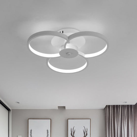 Modern Flushmount Floweret Led Ceiling Light Fixture 18/21.5/32 Metal Design In Warm/White - Bedroom