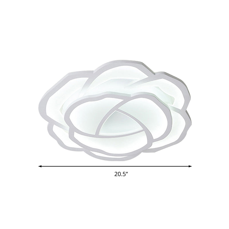 Modern Led Baby Bedroom Flower Ceiling Lamp - Pretty White Flush Light For Nurseries