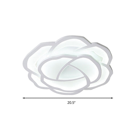 Modern Led Baby Bedroom Flower Ceiling Lamp - Pretty White Flush Light For Nurseries