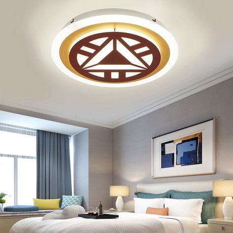 Playful Cartoon Ceiling Light For Kindergarten - Acrylic Flush Mount Fixture White / C