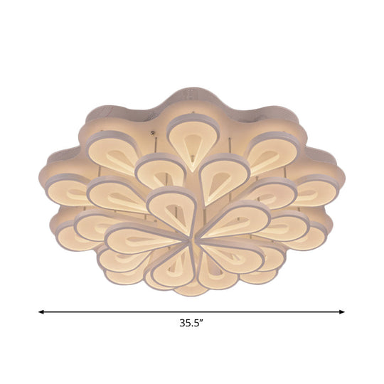 Stylish Raindrop Flushmount Acrylic Led Ceiling Light: Modern Blossom Design - Warm/White Light