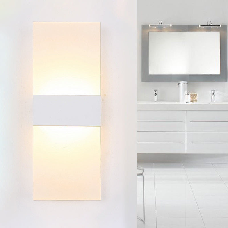 Minimalist Black/White Rectangular Led Sconce Light - Thinnest Wall Mounted Lamp In Warm/White