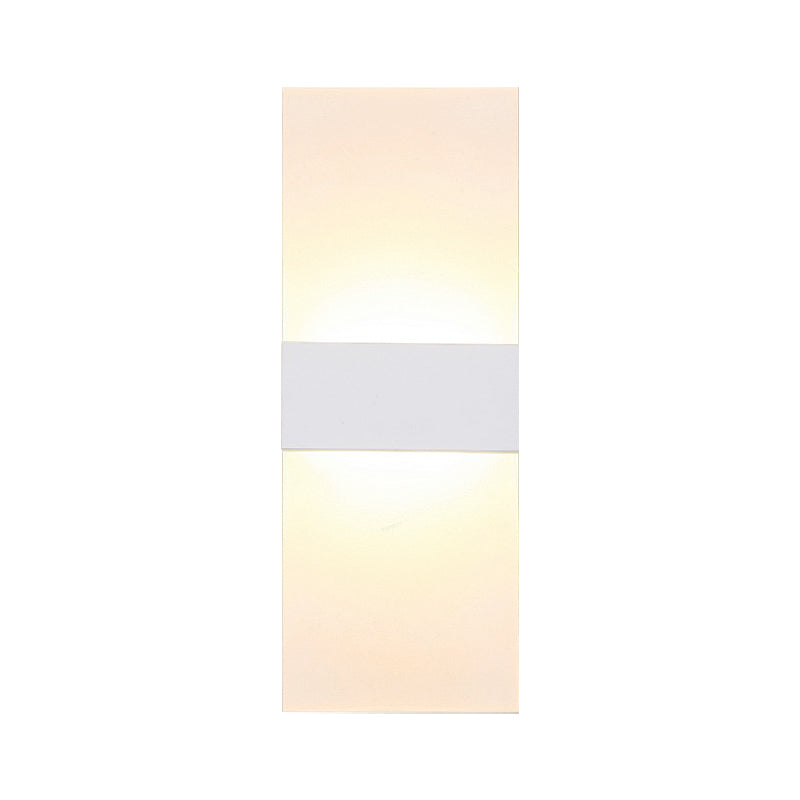 Minimalist Black/White Rectangular Led Sconce Light - Thinnest Wall Mounted Lamp In Warm/White