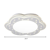 Modern White Led Ceiling Lamp With Crystal Bead Accents For Hallway