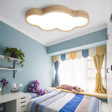Minimalist Cloud-Themed Beige Ceiling Light For Kindergarten Wood