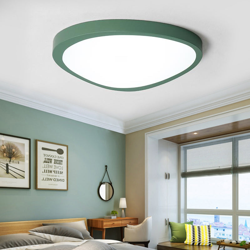 Macaron Loft Acrylic Triangle Led Flush Ceiling Light For Baby Room - Candy Colored Lamp Green /