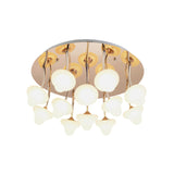 Round Acrylic Designer Ceiling Light Fixture For Hallways - White Flush Mount