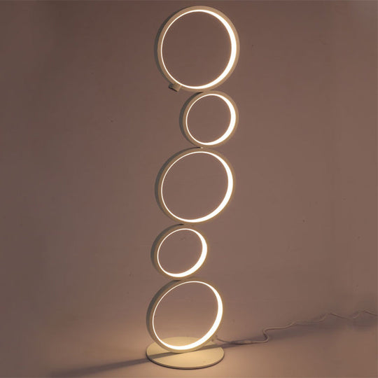 Modern Black/White Led Bubble Floor Lamp With Adjustable Lighting Options