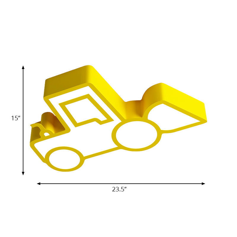 Cartoon Car Ceiling Light - Acrylic Flush Mount For Bedroom