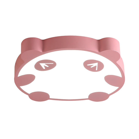 Panda Flush Mount Led Ceiling Lamp For Kindergarten With Acrylic Circle Design